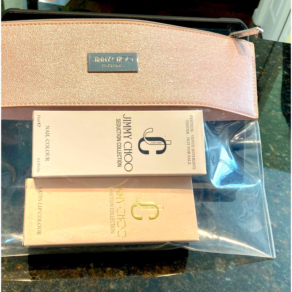 Jimmy choo nail color and lip color and pouch